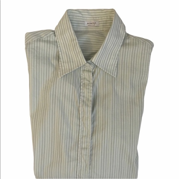 Agnona Italy Striped Tailored Button down Shirt - Picture 7 of 12